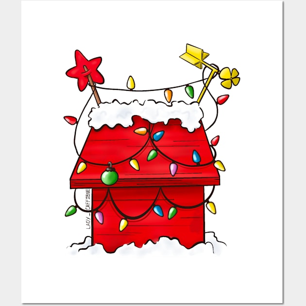 Dog House Christmas Wall Art by Lady_Caffiene